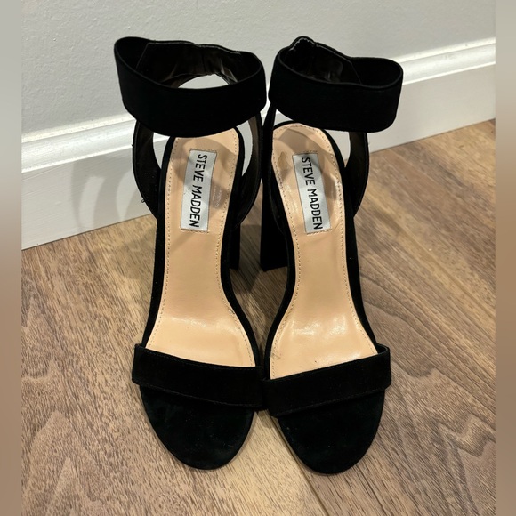 Steve Madden Shoes - Steven Madden Celebrate Suede Block Heel Sandlas